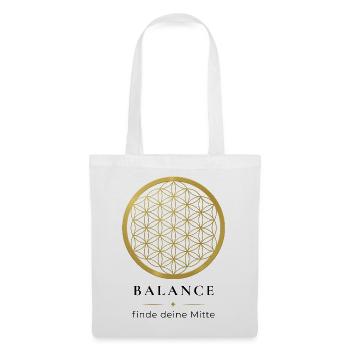 Blume des Lebens – Lebensblume & Heilige Geometrie - Stoffbeutel - Weiß - Vorne