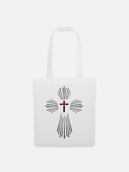Heiliger Geist Kreuz - Stoffbeutel - Weiß