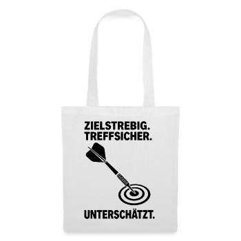 Unterschätzter Dartspieler Dartpfeil Bullseye - Stoffbeutel - Weiß - Vorne