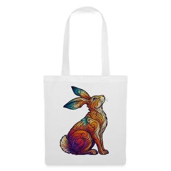 Kaleidoskopisches Kaninchen - Stoffbeutel - Weiß - Vorne