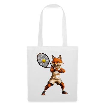 Tennisspieler Fuchs - Stoffbeutel - Weiß - Vorne