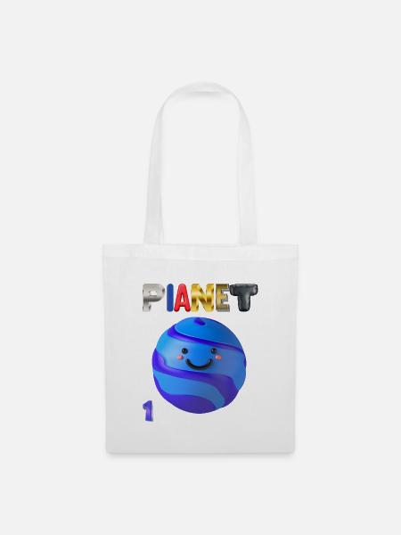 3D Planet one design - Stoffbeutel - Weiß
