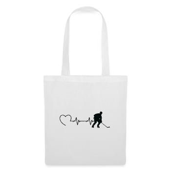 Hockey sur glace en rythme cardiaque pour les enfants - Sac en tissu - blanc - Devant