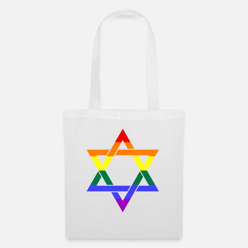 Juden Davidstern LGBTQ+ Geschenkidee - Stoffbeutel - Weiß