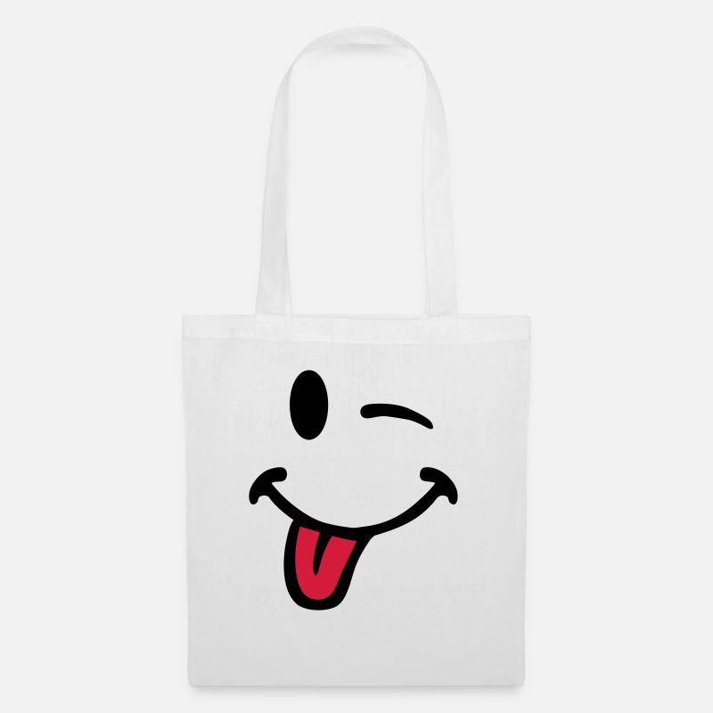 Smiley-Sprache zieht 7012 - Stoffbeutel - Weiß