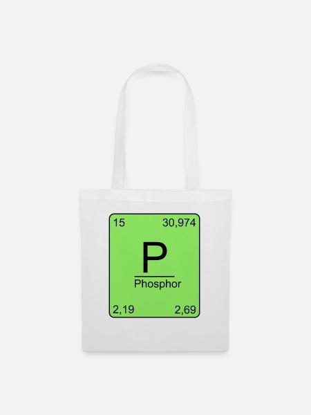 Phosphor, Periodensystem, Chemie, Physik, Element, - Stoffbeutel - Weiß
