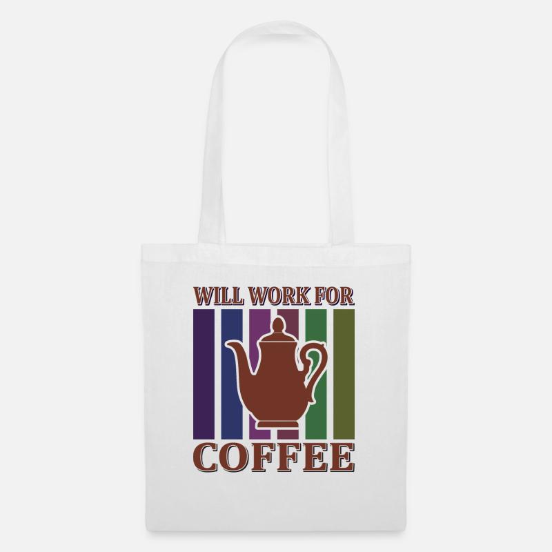 WORK FOR COFFEE - Stoffbeutel - Weiß