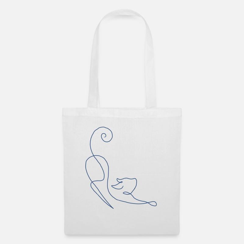 Abstrakte Kunst Katze - Stoffbeutel - Weiß