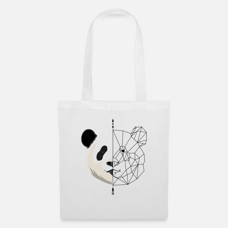 Minimalistischer Panda - Stoffbeutel - Weiß