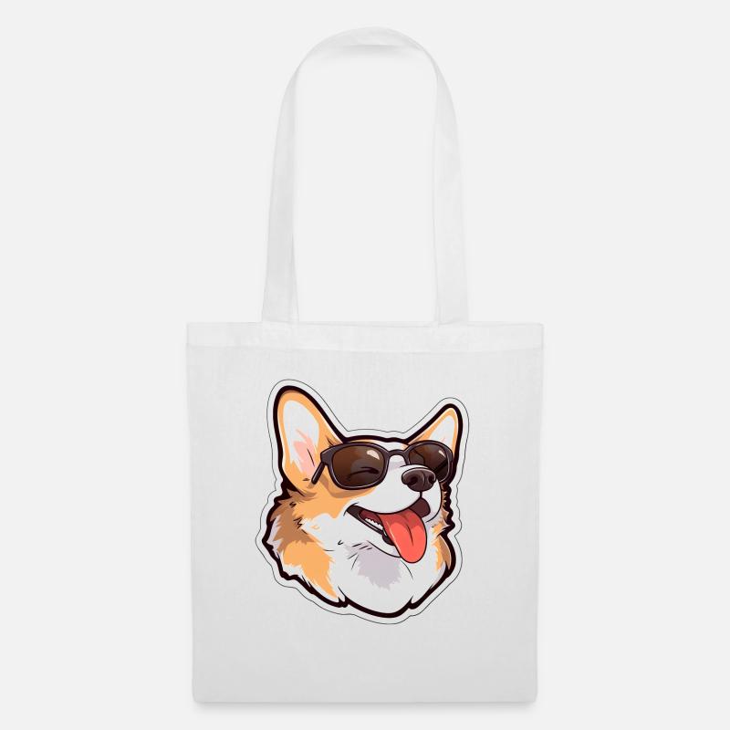 Corgi Dog Life Style - Stoffbeutel - Weiß