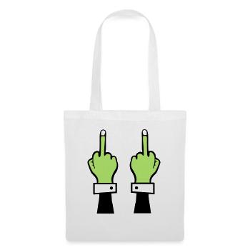 zombie hand mittelfinger 2 - Stoffbeutel - Weiß - Vorne