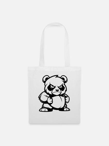 pandabär - Stoffbeutel - Weiß