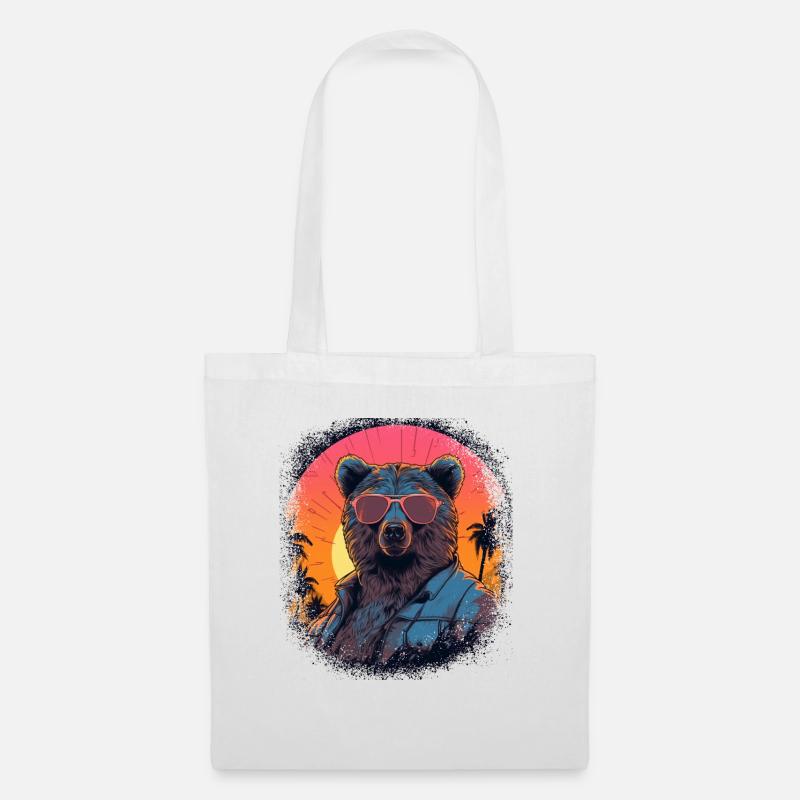 birthday present idea polar bear panda bear - Stoffbeutel - Weiß