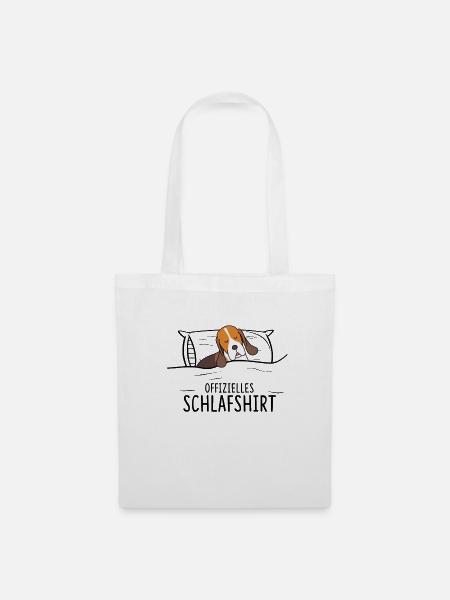 Offizielles Schlafshirt Beagle Hund - Stoffbeutel - Weiß