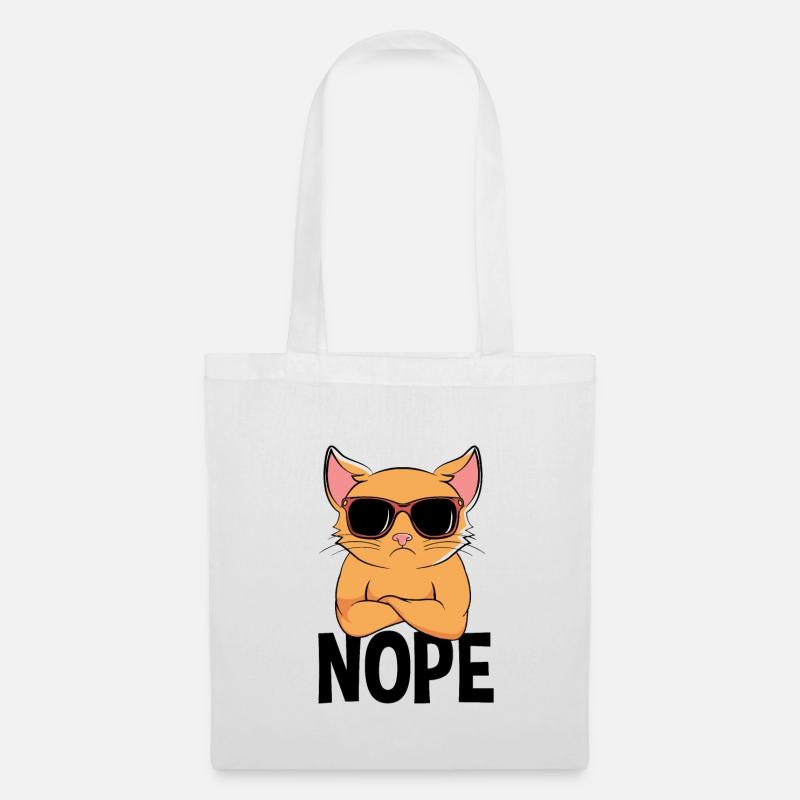 Nope Cat Nope Simple Nope - Stoffbeutel - Weiß