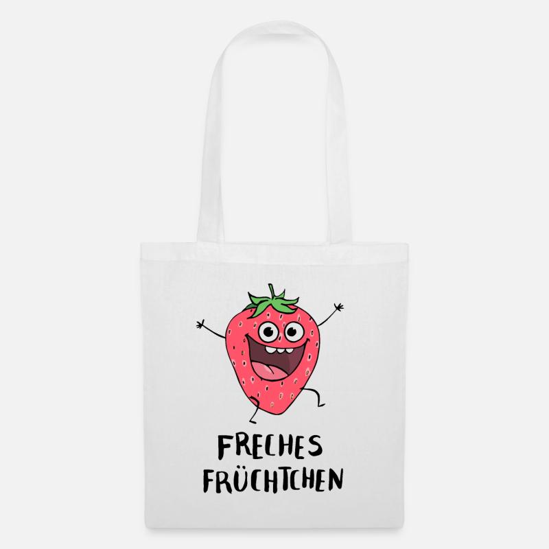 Freches Früchtchen Erdbeere - Stoffbeutel - Weiß