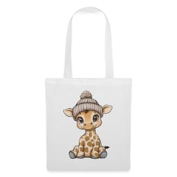 Girafe mignon mignon bébé enfants animal dessin animé - Sac en tissu - blanc - Devant