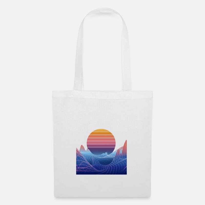 Synthwave Sunset Design - Stoffbeutel - Weiß