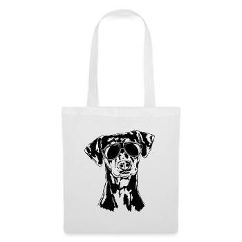 DEUTSCHER PINSCHER cool Sonnenbrille Hund Wilsigns - Stoffbeutel - Weiß - Vorne