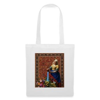 Renaissance-Dame streut Blumen - Stoffbeutel - Weiß - Vorne