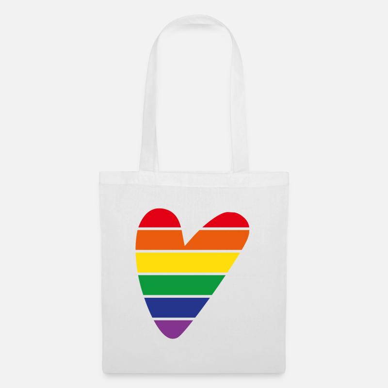 Rainbow Heart - Stoffbeutel - Weiß