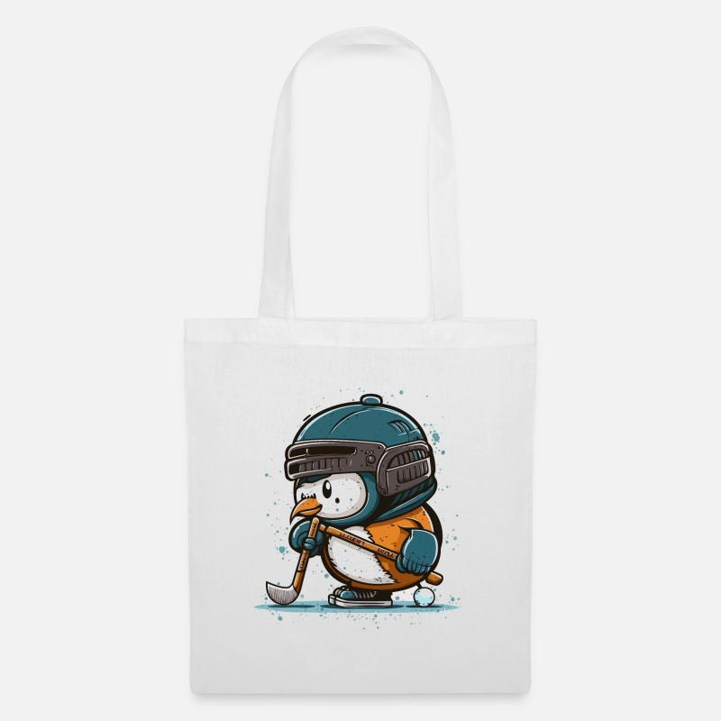 Pinguin-Eishockey-Star - Stoffbeutel - Weiß