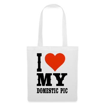 J’adore mon t-shirt cochon domestique - Sac en tissu - blanc - Devant