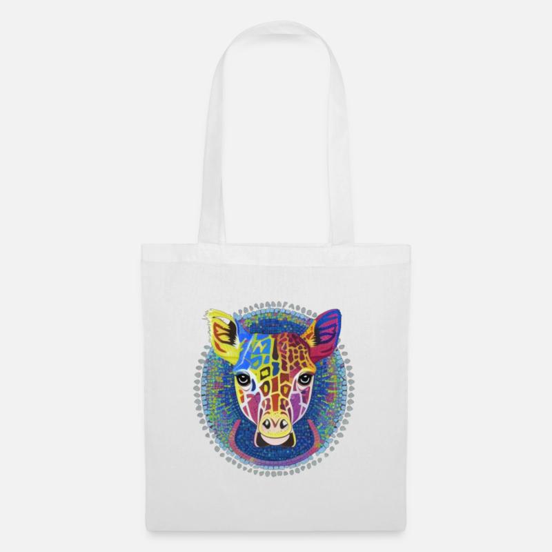 multicolored quantum mosaic giraffe - Tote Bag - white