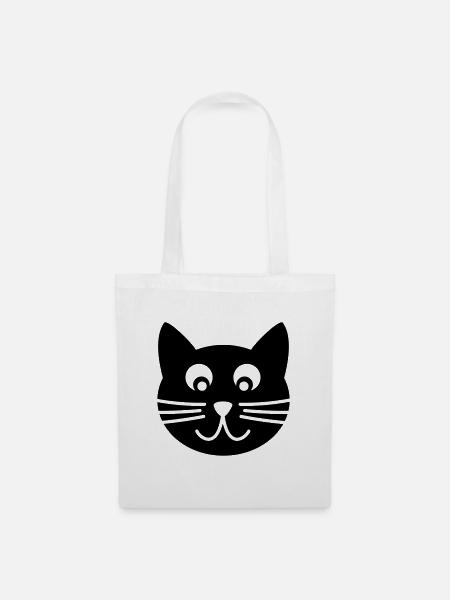 Katze - Stoffbeutel - Weiß