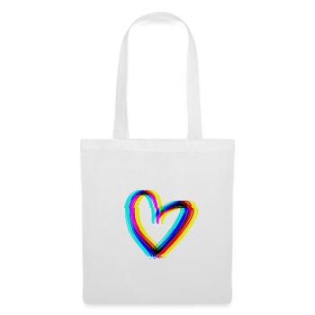 herz effekt 3d symbol liebe - Stoffbeutel - Weiß - Vorne