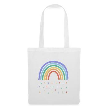 Regenbogen Regen - Stoffbeutel - Weiß - Vorne