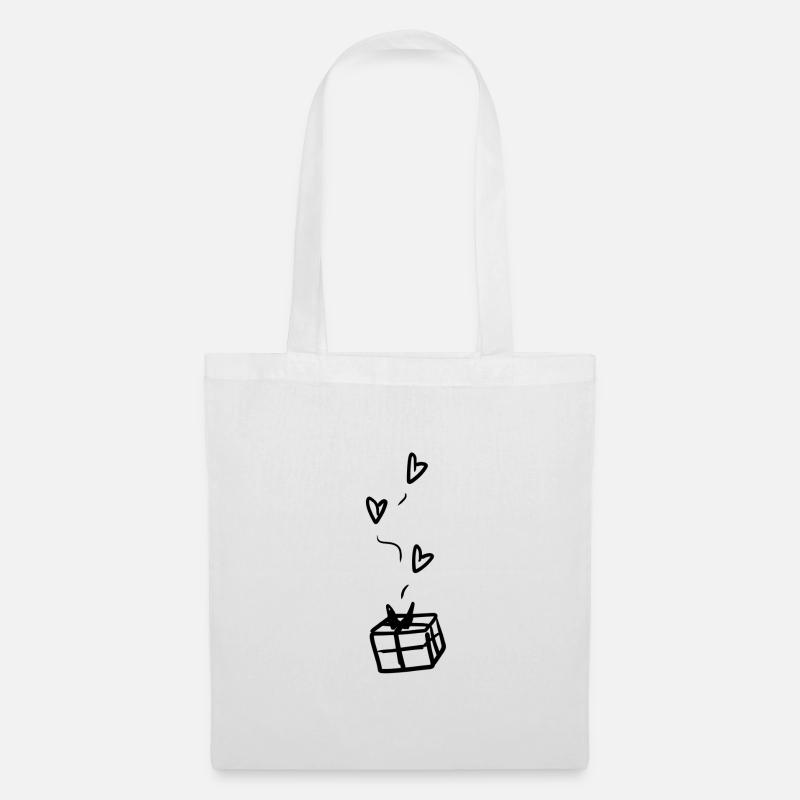 geschenk form symbol weihnachten herzen - Stoffbeutel - Weiß