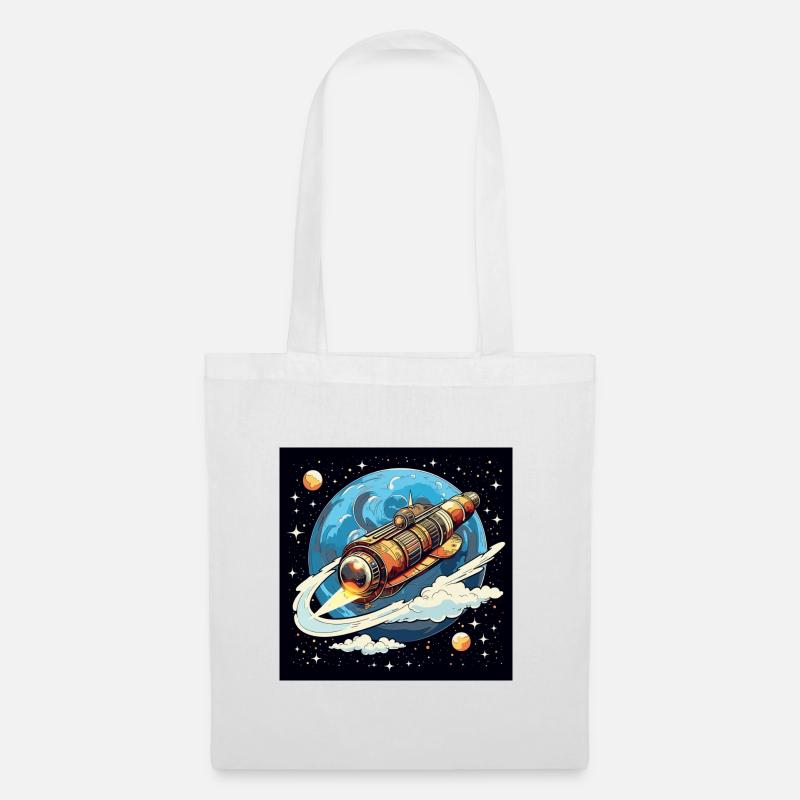 Rocket flight through space - Tote Bag - white