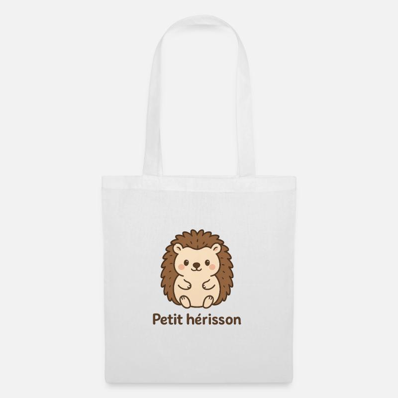 hérisson mignon "Petit hérisson" - Sac en tissu - blanc