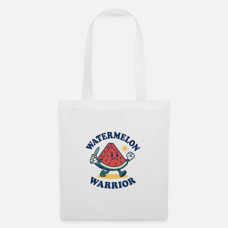 Guerrier pastèque - Design de tranche audacieux - Sac en tissu - blanc