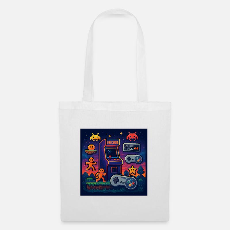 Conception de jeu d’arcade Pixel rétro - Sac en tissu - blanc