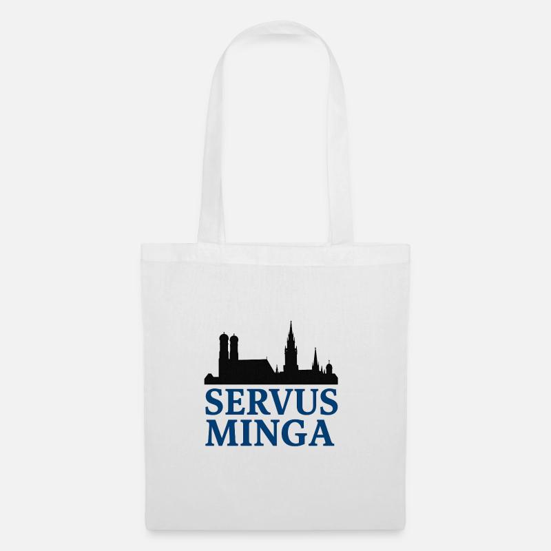 Servus Minga Silhouette Design - Stoffbeutel - Weiß