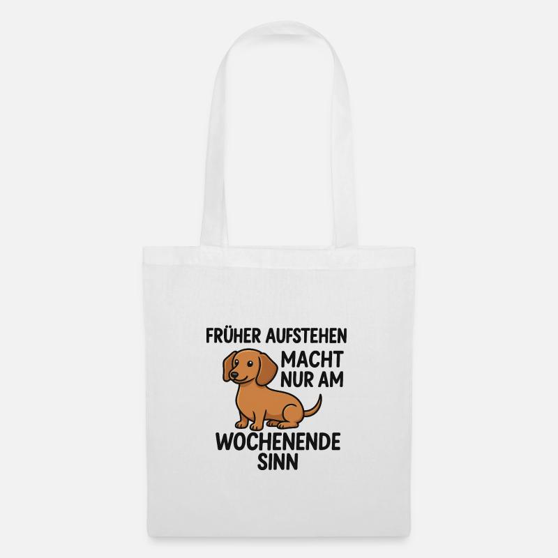 Hund mit Spruch Wochenende - Stoffbeutel - Weiß