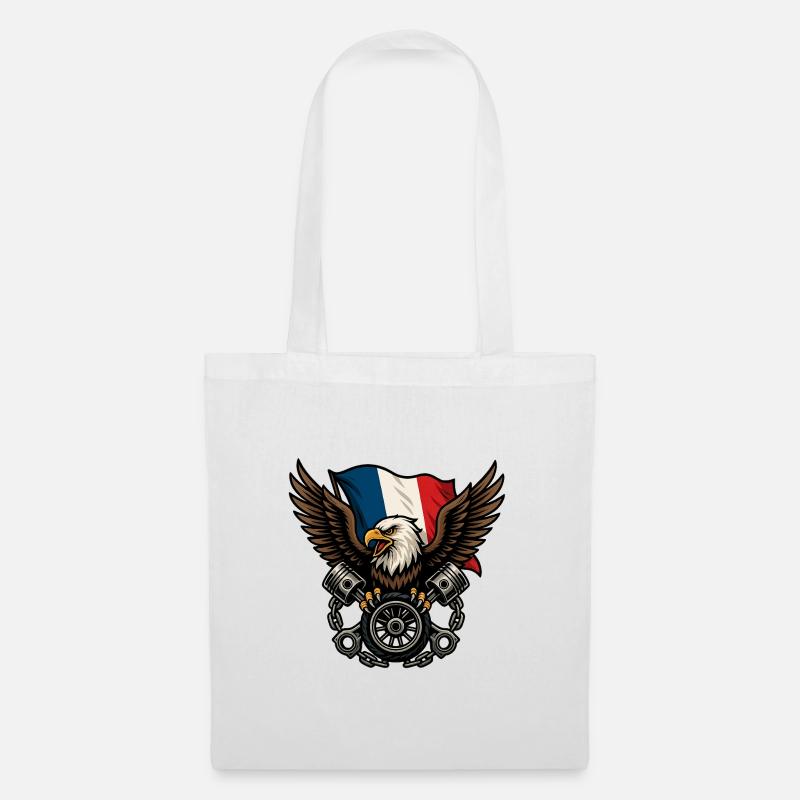 French Eagle with Flag - Tote Bag - white
