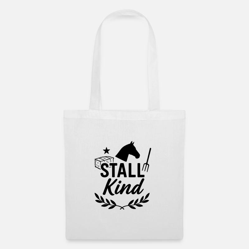 Stallkind, Pferd, lustig - Stoffbeutel - Weiß