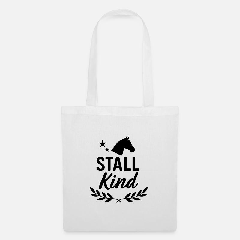 Pferd, Stallkind, lustig - Stoffbeutel - Weiß