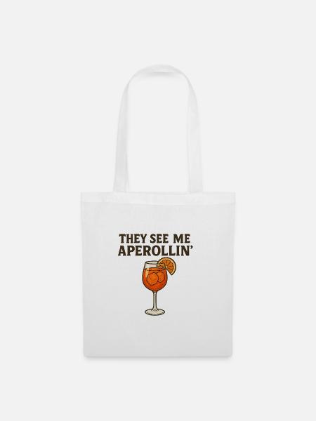 Aperollin Wortspiel Design - Stoffbeutel - Weiß