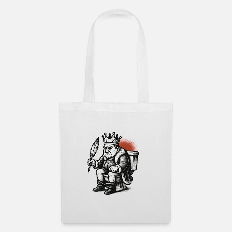 King on throne with a feather - Tote Bag - white