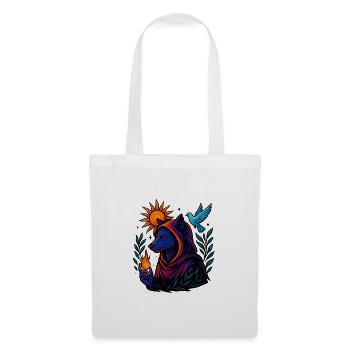 Flame of the Spirit – Cosmic Wolf Art - Tote Bag - white - Front