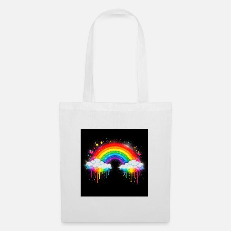 Rainbow Cloud Graffiti Drop - Tote Bag - white