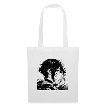 Monochromer Manga-Charakter Profil - Stoffbeutel - Weiß - Vorne
