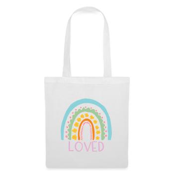 Loved - Regenbogen - Stoffbeutel - Weiß - Vorne