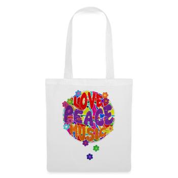 Flower Power Hippie LOVE PEACE MUSIC 2 - Tote Bag - white - Front