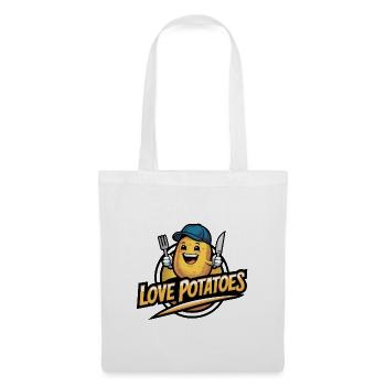 Funny Potato with Baseball Cap Vegan Vegetarian - Tote Bag - white - Front