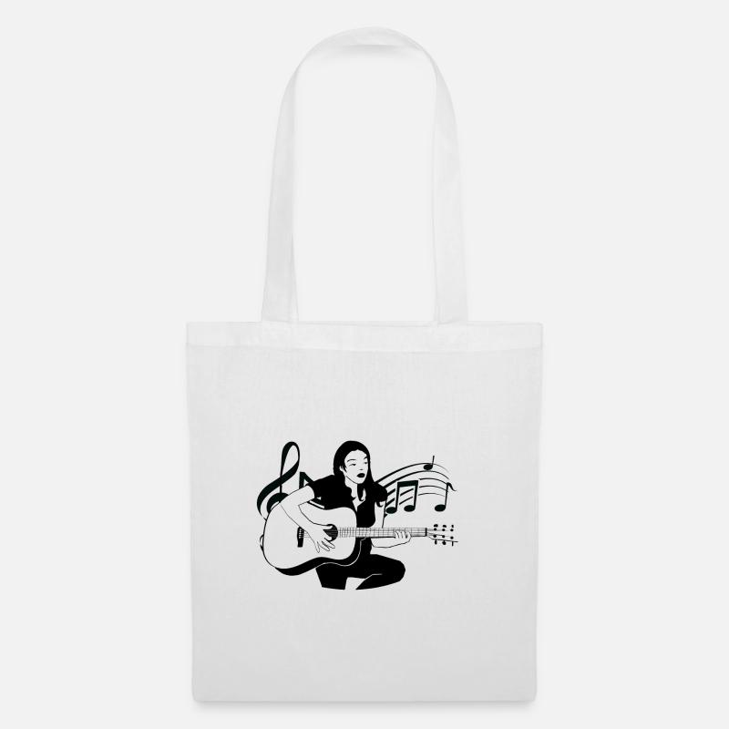 Classical folk guitarist plays guitar notes - Tote Bag - white